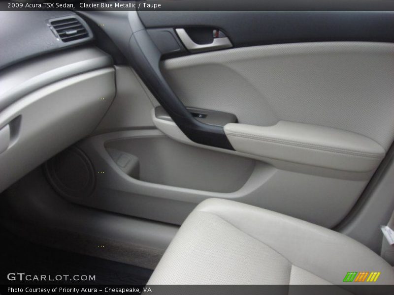 Glacier Blue Metallic / Taupe 2009 Acura TSX Sedan