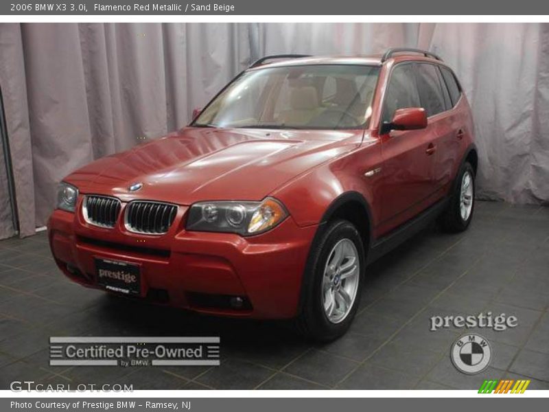 Flamenco Red Metallic / Sand Beige 2006 BMW X3 3.0i