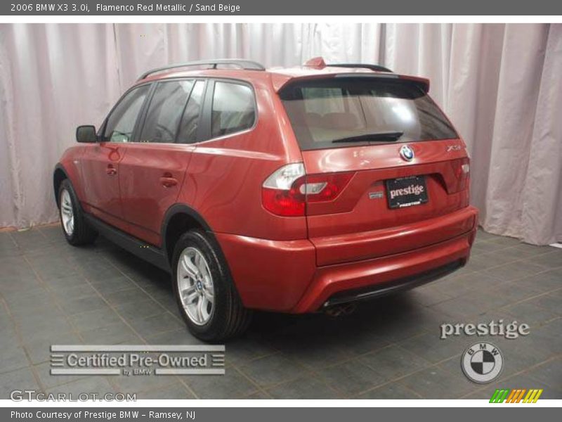 Flamenco Red Metallic / Sand Beige 2006 BMW X3 3.0i