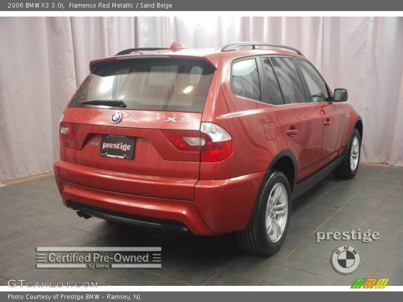 Flamenco Red Metallic / Sand Beige 2006 BMW X3 3.0i