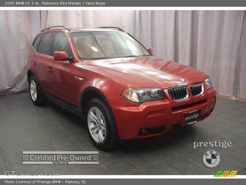 Flamenco Red Metallic / Sand Beige 2006 BMW X3 3.0i
