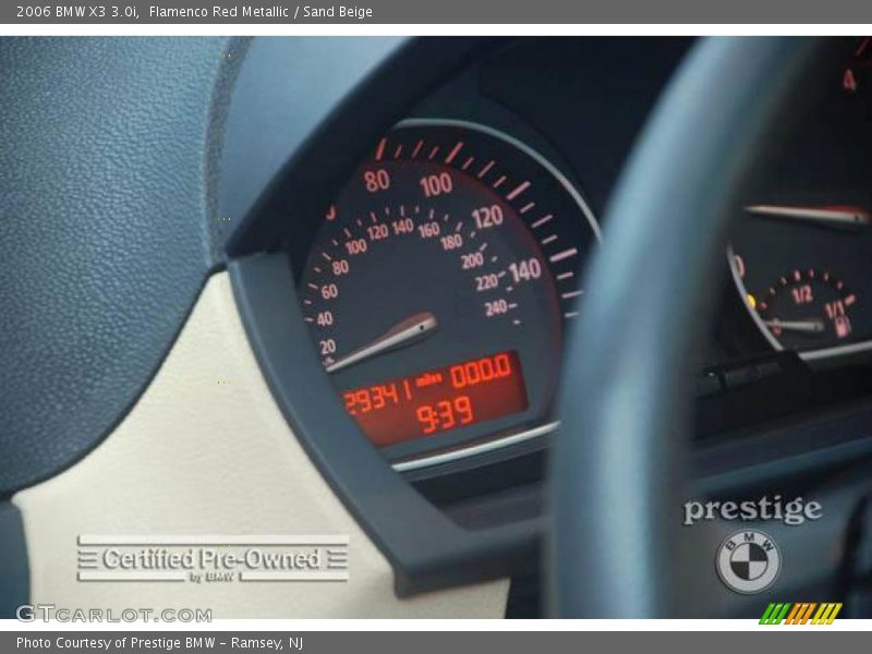 Flamenco Red Metallic / Sand Beige 2006 BMW X3 3.0i