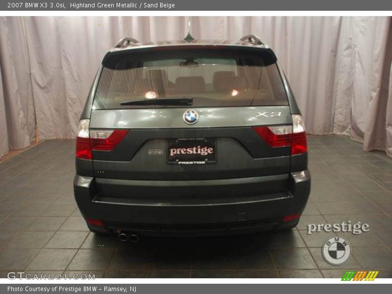 Highland Green Metallic / Sand Beige 2007 BMW X3 3.0si
