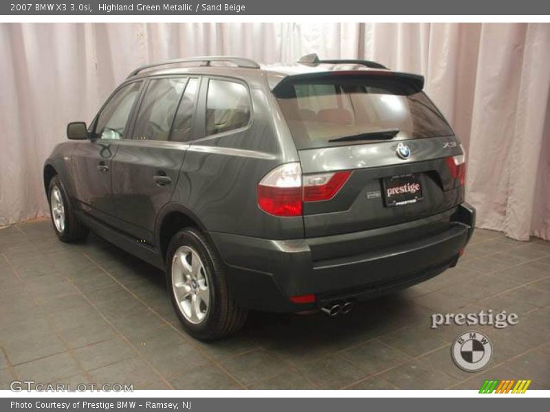 Highland Green Metallic / Sand Beige 2007 BMW X3 3.0si