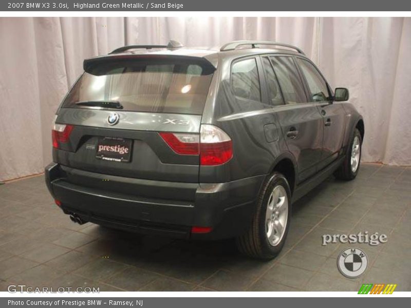 Highland Green Metallic / Sand Beige 2007 BMW X3 3.0si