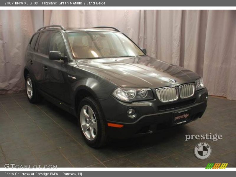 Highland Green Metallic / Sand Beige 2007 BMW X3 3.0si