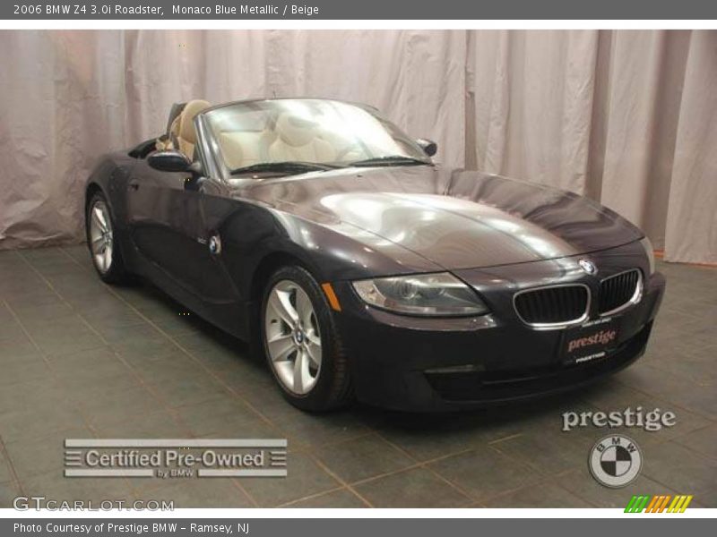 Monaco Blue Metallic / Beige 2006 BMW Z4 3.0i Roadster