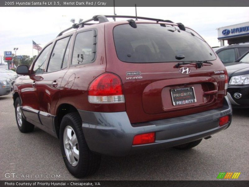 Merlot Dark Red / Gray 2005 Hyundai Santa Fe LX 3.5