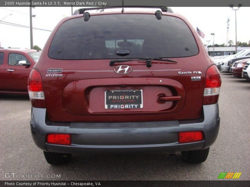 Merlot Dark Red / Gray 2005 Hyundai Santa Fe LX 3.5