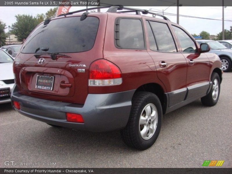 Merlot Dark Red / Gray 2005 Hyundai Santa Fe LX 3.5