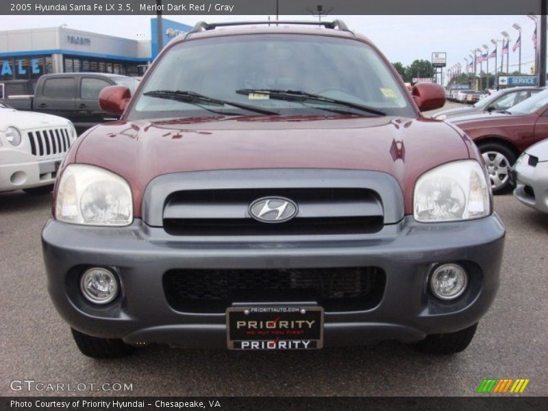 Merlot Dark Red / Gray 2005 Hyundai Santa Fe LX 3.5