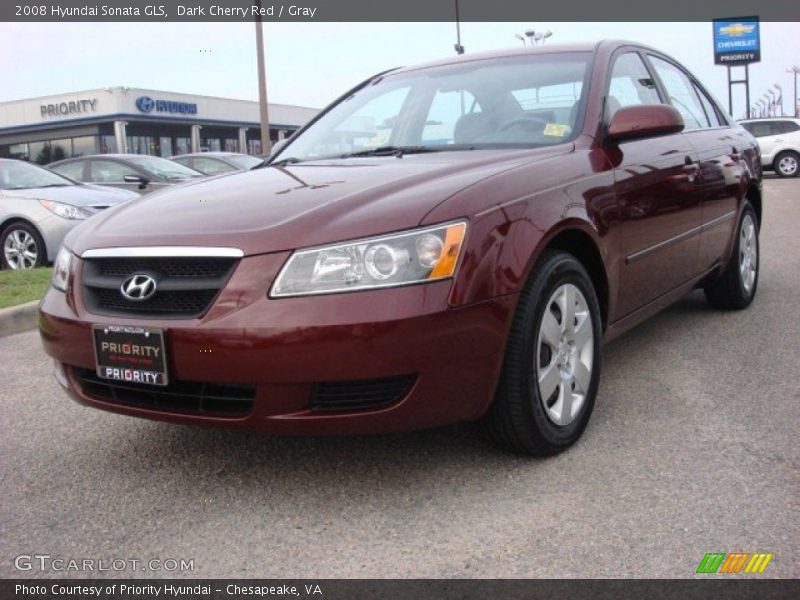 Dark Cherry Red / Gray 2008 Hyundai Sonata GLS