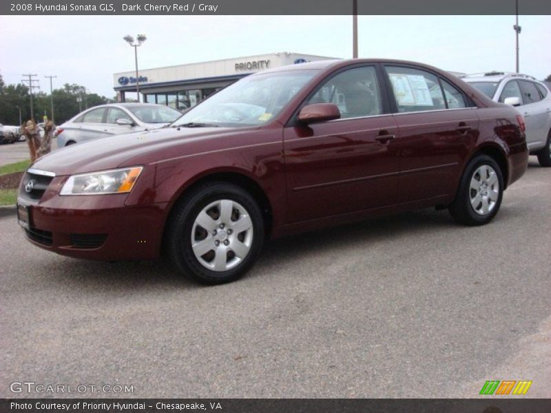 Dark Cherry Red / Gray 2008 Hyundai Sonata GLS