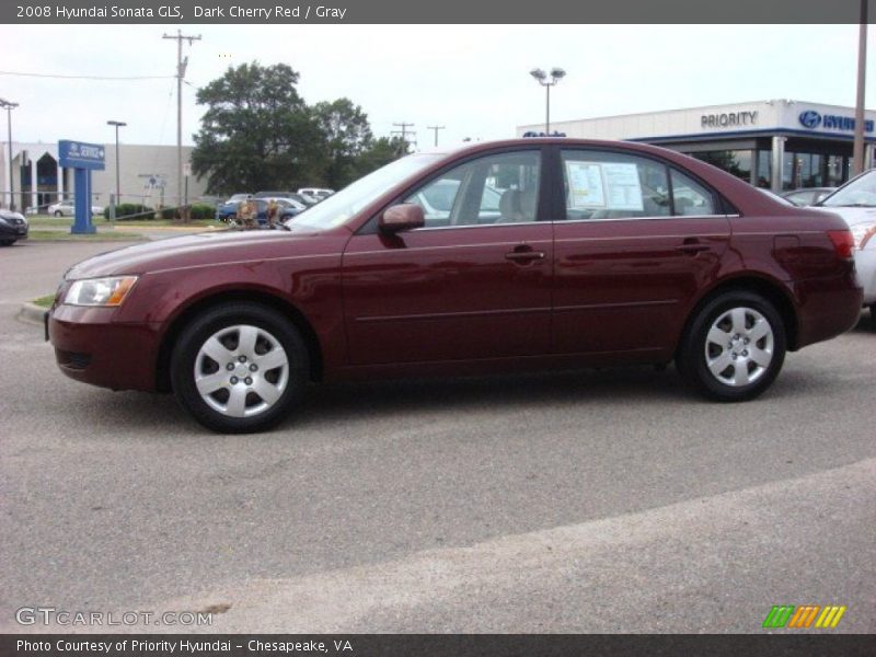 Dark Cherry Red / Gray 2008 Hyundai Sonata GLS