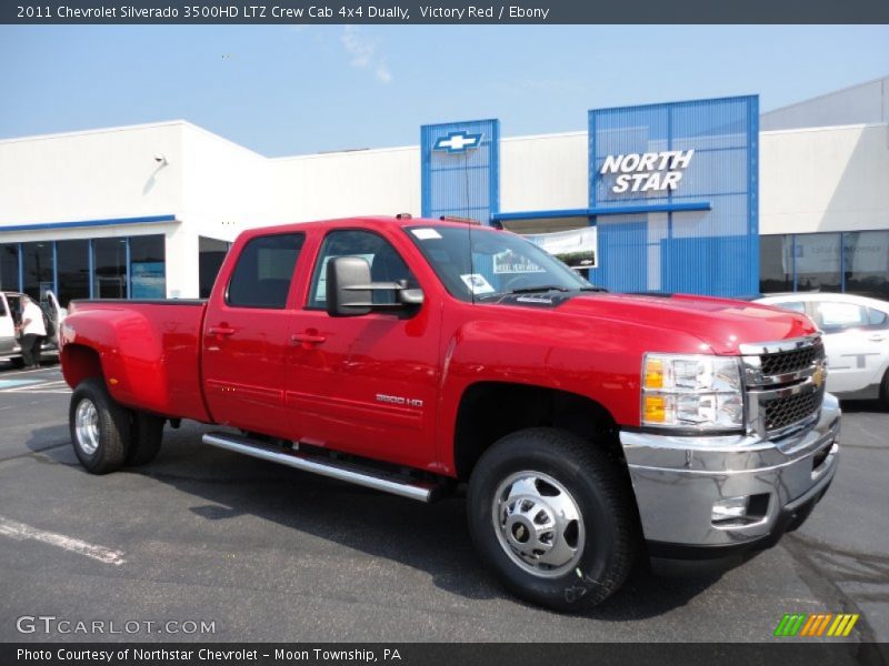 Victory Red / Ebony 2011 Chevrolet Silverado 3500HD LTZ Crew Cab 4x4 Dually