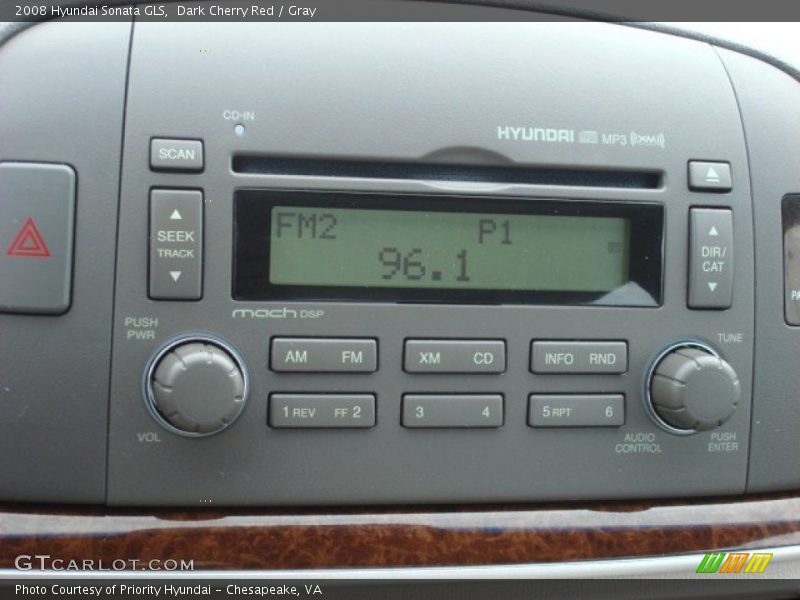 Dark Cherry Red / Gray 2008 Hyundai Sonata GLS