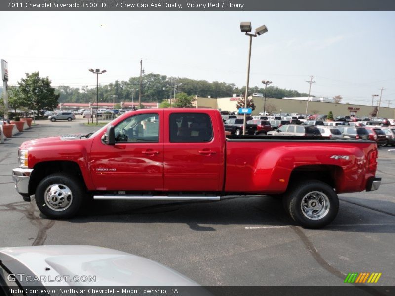 Victory Red / Ebony 2011 Chevrolet Silverado 3500HD LTZ Crew Cab 4x4 Dually