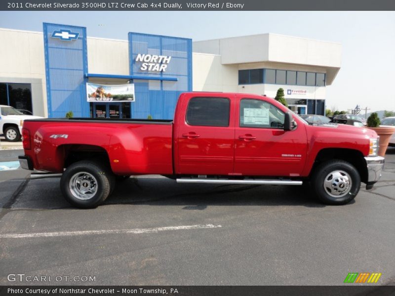 Victory Red / Ebony 2011 Chevrolet Silverado 3500HD LTZ Crew Cab 4x4 Dually