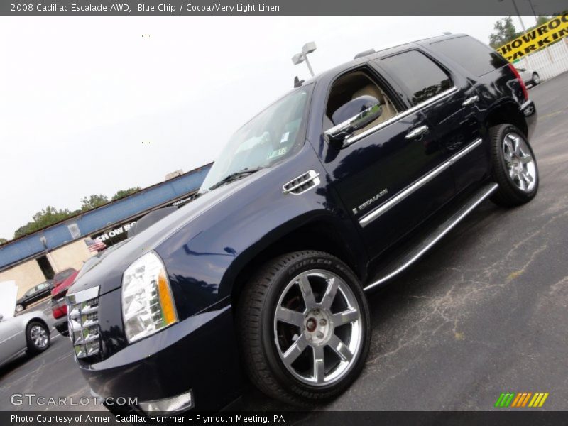 Blue Chip / Cocoa/Very Light Linen 2008 Cadillac Escalade AWD