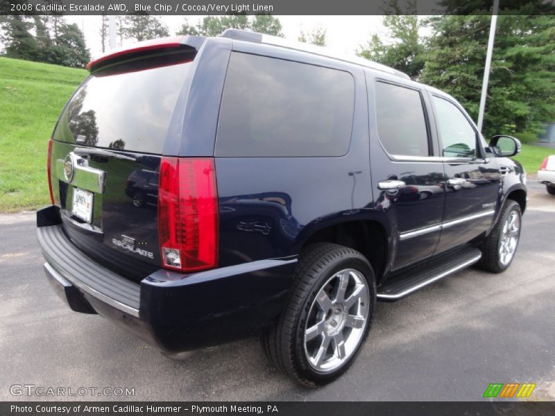 Blue Chip / Cocoa/Very Light Linen 2008 Cadillac Escalade AWD