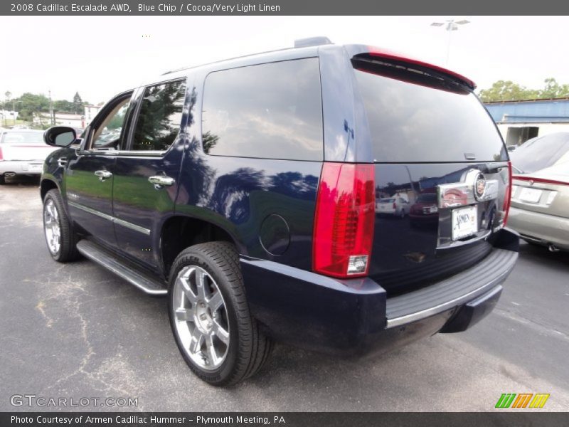 Blue Chip / Cocoa/Very Light Linen 2008 Cadillac Escalade AWD