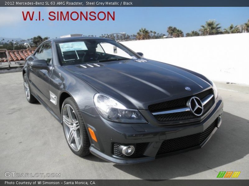Steel Grey Metallic / Black 2012 Mercedes-Benz SL 63 AMG Roadster