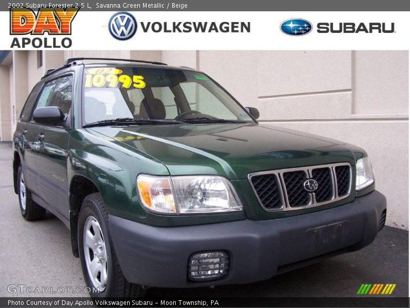 Savanna Green Metallic / Beige 2002 Subaru Forester 2.5 L
