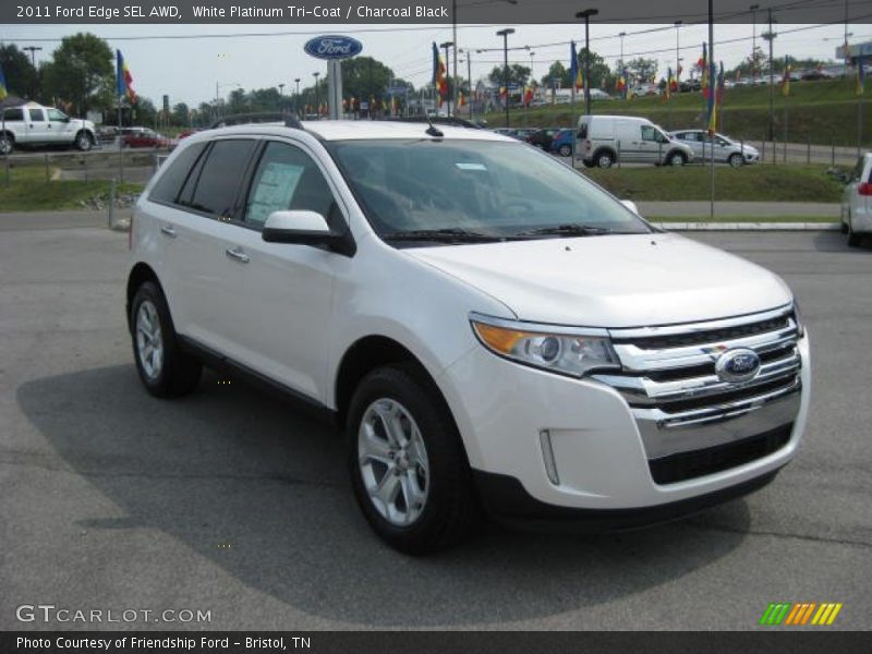 White Platinum Tri-Coat / Charcoal Black 2011 Ford Edge SEL AWD