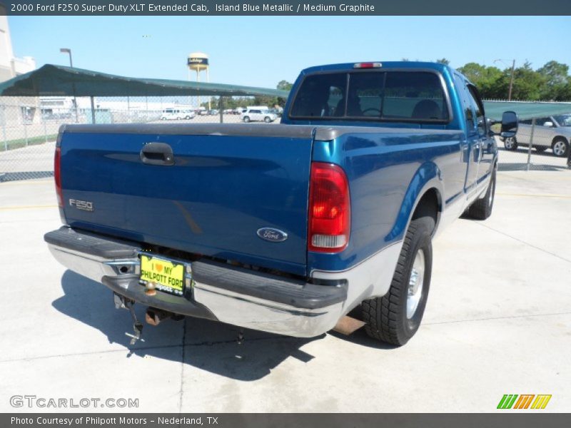 Island Blue Metallic / Medium Graphite 2000 Ford F250 Super Duty XLT Extended Cab