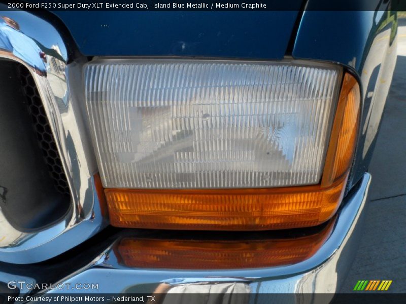 Island Blue Metallic / Medium Graphite 2000 Ford F250 Super Duty XLT Extended Cab