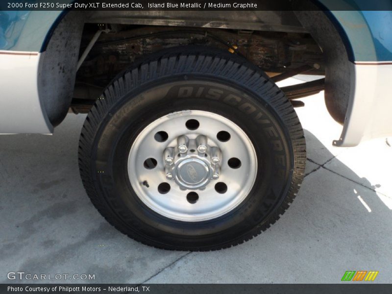 Island Blue Metallic / Medium Graphite 2000 Ford F250 Super Duty XLT Extended Cab