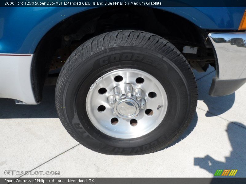 Island Blue Metallic / Medium Graphite 2000 Ford F250 Super Duty XLT Extended Cab