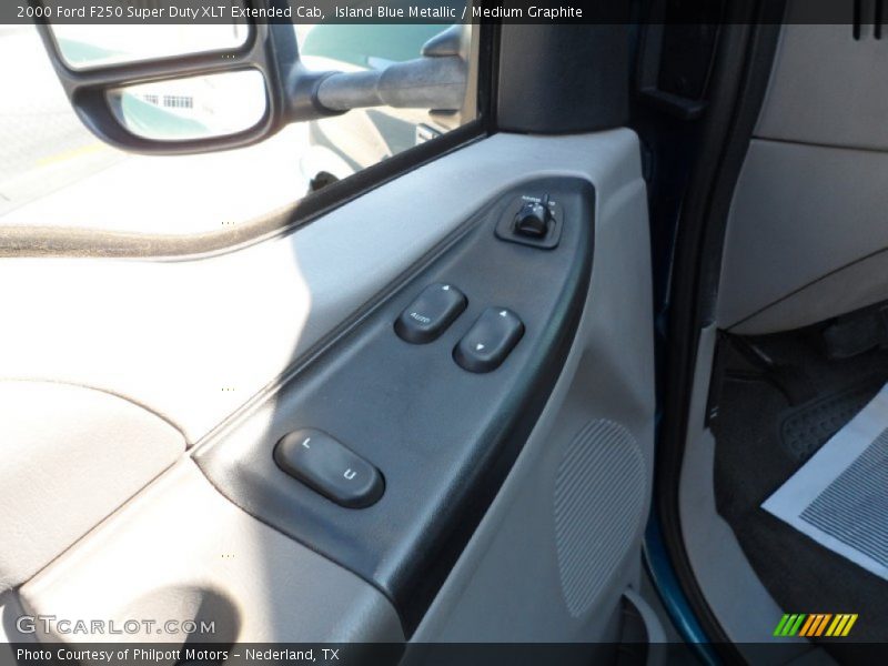 Island Blue Metallic / Medium Graphite 2000 Ford F250 Super Duty XLT Extended Cab