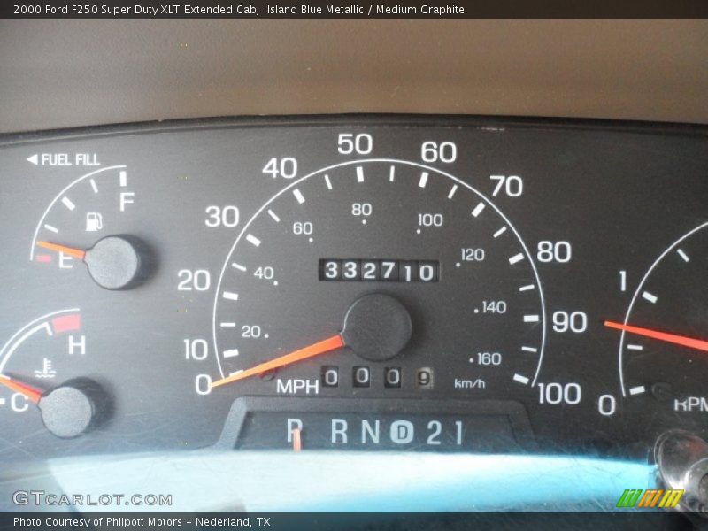 Island Blue Metallic / Medium Graphite 2000 Ford F250 Super Duty XLT Extended Cab