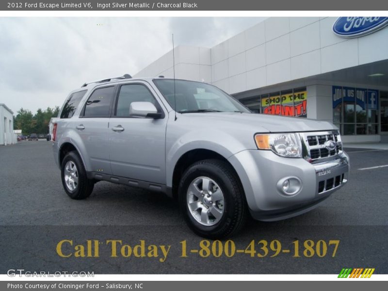 Ingot Silver Metallic / Charcoal Black 2012 Ford Escape Limited V6