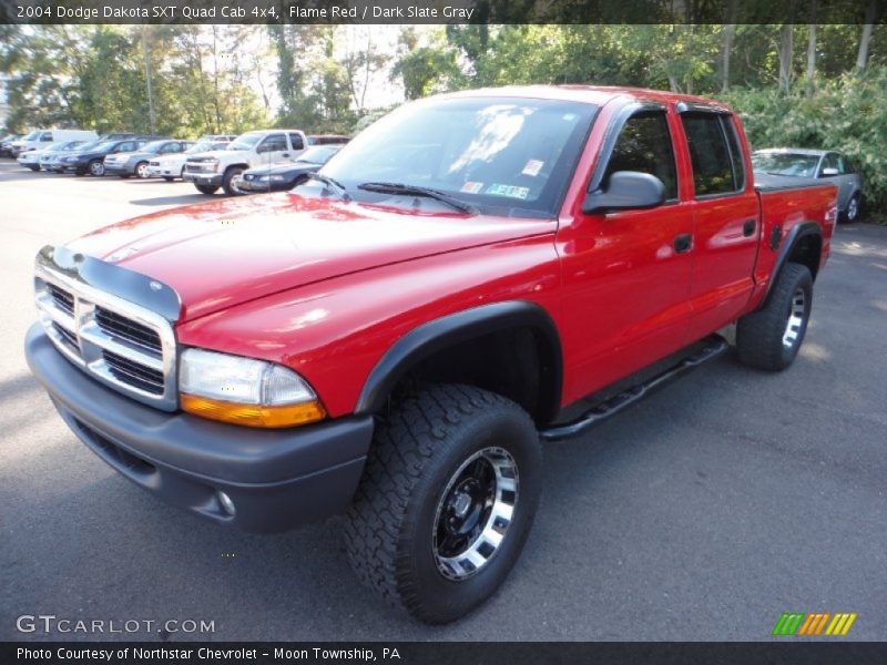 Flame Red / Dark Slate Gray 2004 Dodge Dakota SXT Quad Cab 4x4