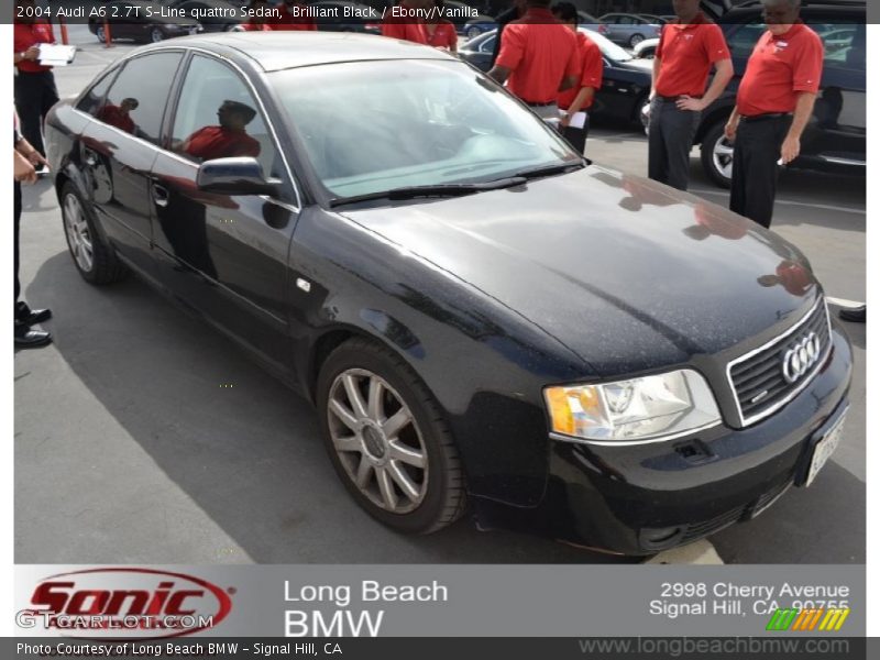 Brilliant Black / Ebony/Vanilla 2004 Audi A6 2.7T S-Line quattro Sedan