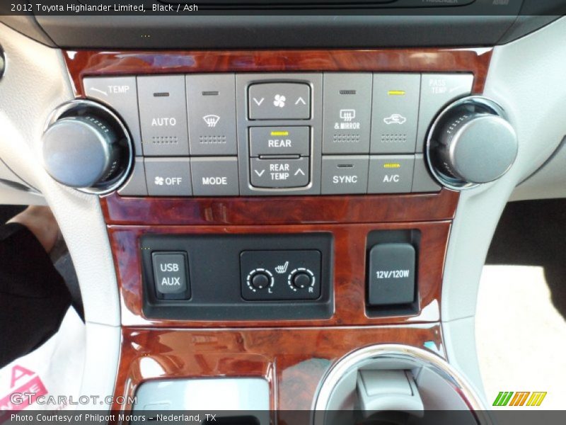 Controls of 2012 Highlander Limited