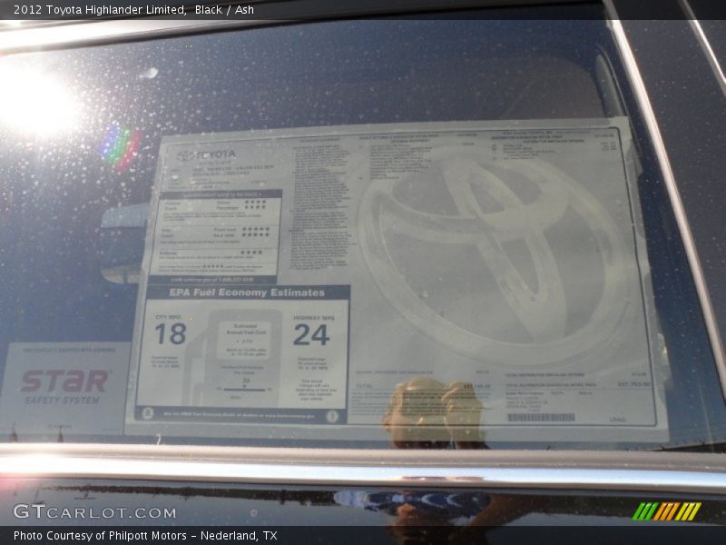 Black / Ash 2012 Toyota Highlander Limited