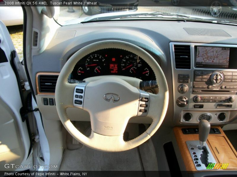 Tuscan Pearl White / Wheat 2008 Infiniti QX 56 4WD