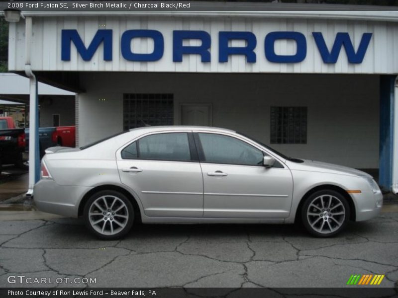 Silver Birch Metallic / Charcoal Black/Red 2008 Ford Fusion SE