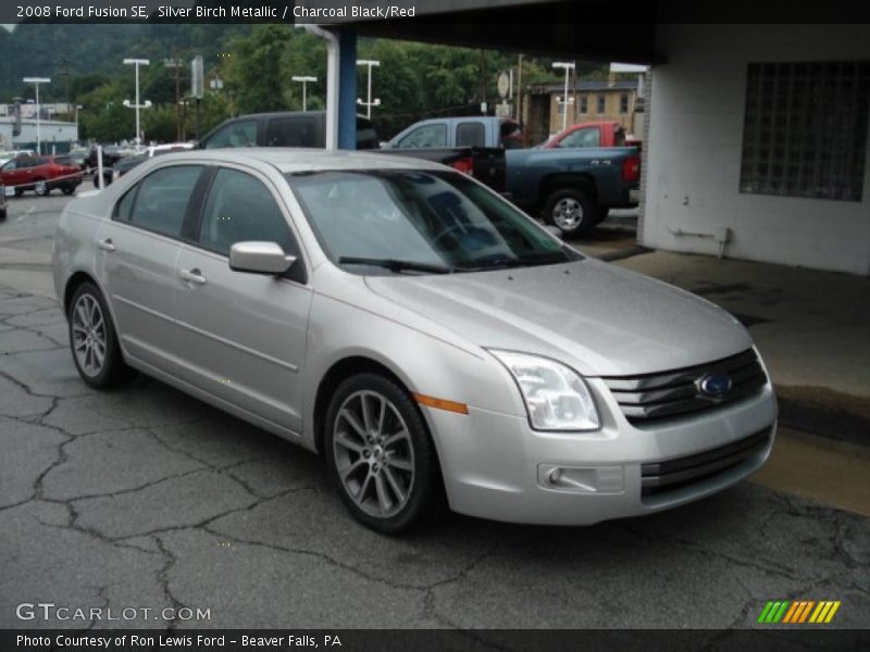 Silver Birch Metallic / Charcoal Black/Red 2008 Ford Fusion SE