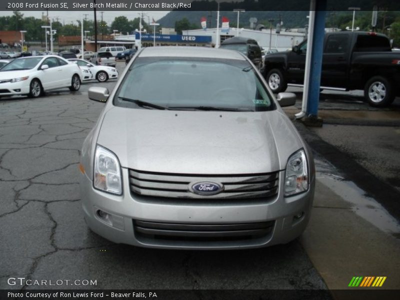 Silver Birch Metallic / Charcoal Black/Red 2008 Ford Fusion SE