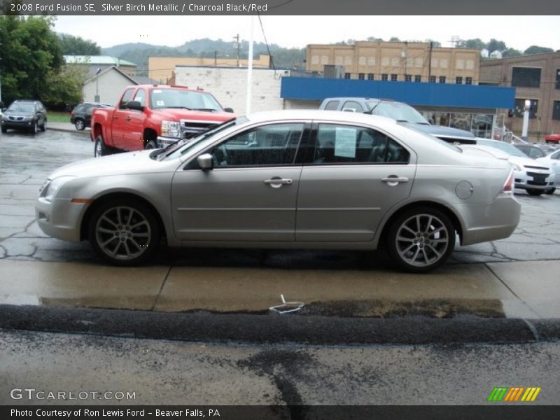 Silver Birch Metallic / Charcoal Black/Red 2008 Ford Fusion SE