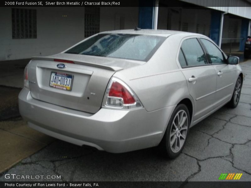 Silver Birch Metallic / Charcoal Black/Red 2008 Ford Fusion SE