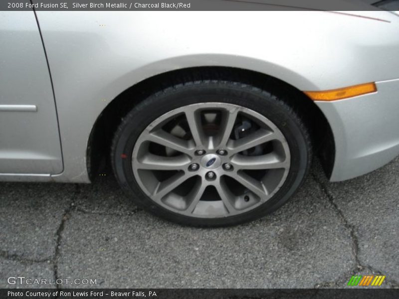 Silver Birch Metallic / Charcoal Black/Red 2008 Ford Fusion SE