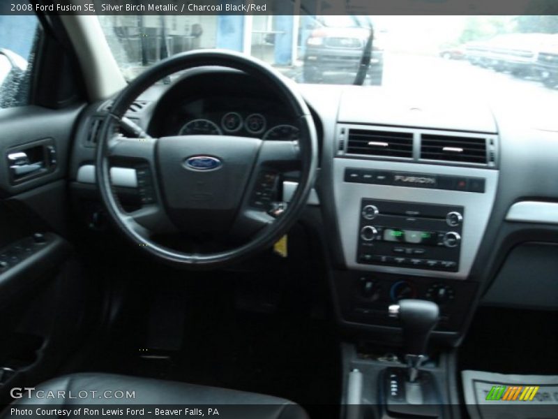 Silver Birch Metallic / Charcoal Black/Red 2008 Ford Fusion SE