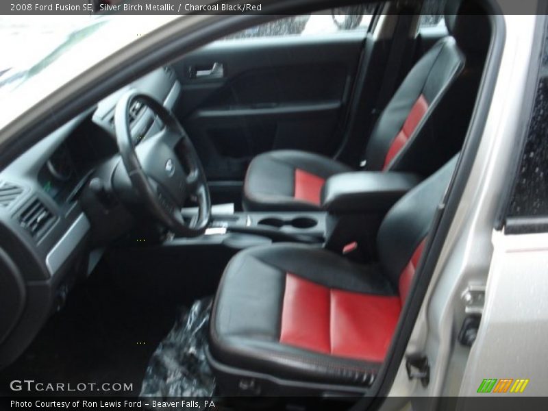 Silver Birch Metallic / Charcoal Black/Red 2008 Ford Fusion SE