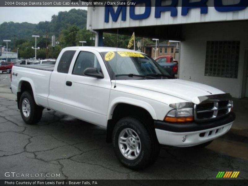 Bright White / Dark Slate Gray 2004 Dodge Dakota Sport Club Cab 4x4