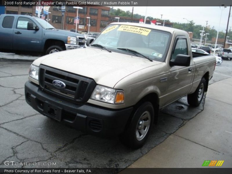 Pueblo Gold Metallic / Medium Pebble Tan 2008 Ford Ranger XL Regular Cab